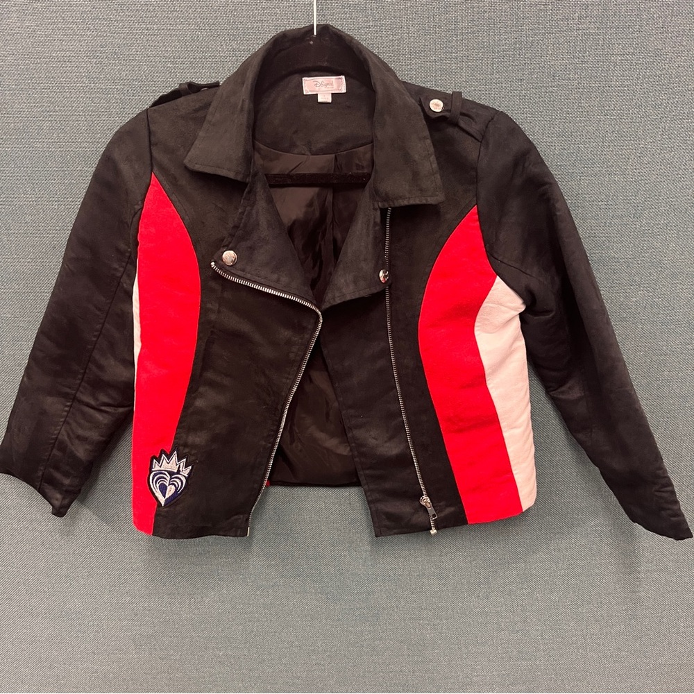 Disney D-Signed Descendants Evie Colorblock Faux Suede Girl’s Moto Jacket